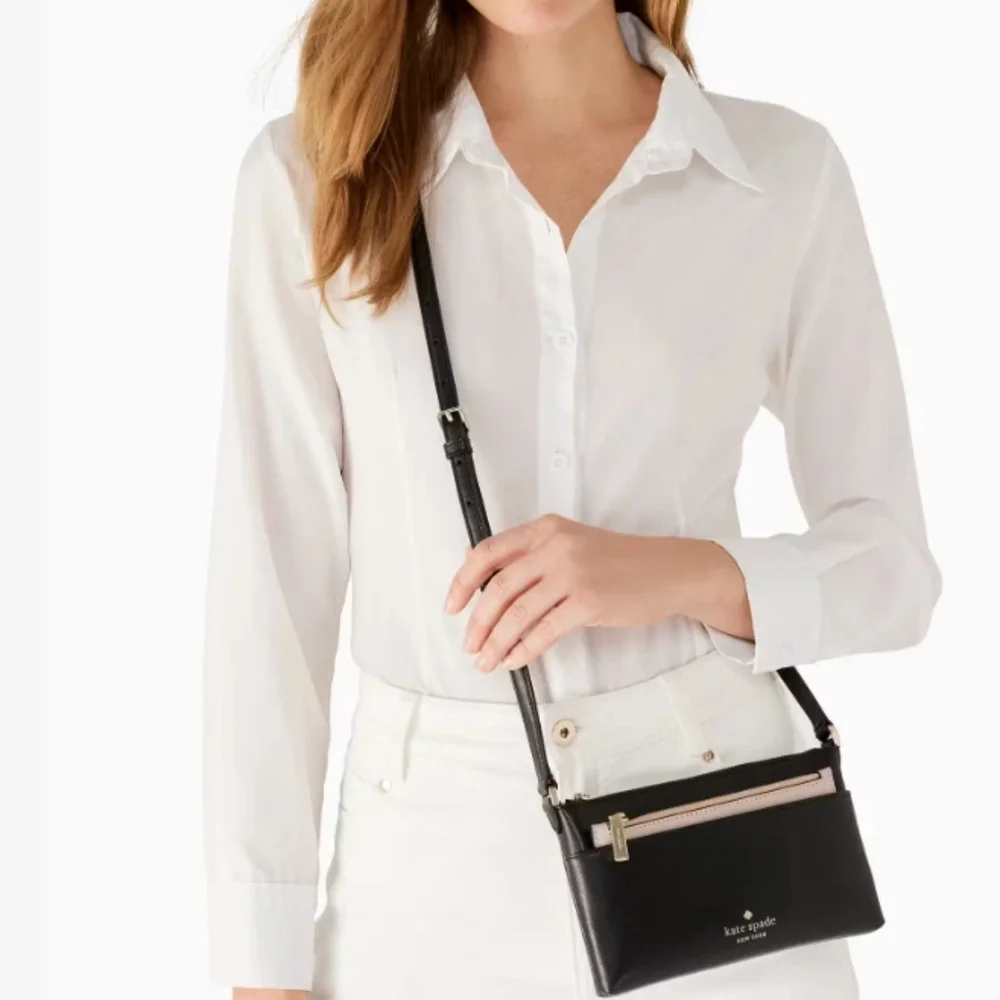 Kate Spade Black and Tan Crossbody Bag With Extra Pouch NWT